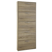 Scarpiera Slim Alta con 5 Ribalte - Fino a 15 Paia di Scarpe - Design Moderno - Dimensioni: 163.60x65.10x15.00 cm