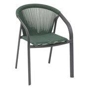 Sedile impilabile Riu in alluminio e poliestere oliva grafite - L. 565 x P. 615 x H. 80 cm