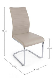 4x Sedia moderna imbottita in ecopelle Cappuccino MYRA 41x60x h98 cm