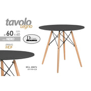Tavolo tondo moderno urban industrial nero   cm 60
