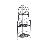 Scaffale metallo jessica nero 3 piani ad angolo cm48x33h120