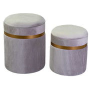 Puff velluto 1-2 grigio chiaro cm ø39h49