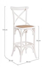 Sgabello rustico Bar Cross bianco