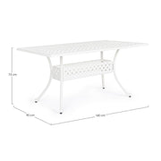 Tavolo da esterno Ivrea rettangolare bianco cm 90 x 160