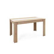 Tavolo da pranzo colore rovere inserto nero o bianco reversibile 138x80xh.74 cm EFFEZ