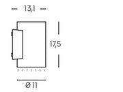 Lampada da parete in alluminio pressofuso con diffusori in vetro trasparente - 10W - 1310 lumen - Luce calda - IP65 alluminio