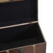 Baule 1-3 in legno ecopelle marrone