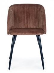 Sedia acciaio velluto ruggine Queen cm 53 x 57 x 81,5