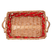 Cesta vimini rosso miele rettangolare cm48/52x36h13