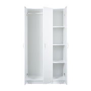Armadio multiuso 3 ante bianco 90x45x170 cm