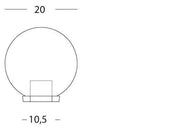 Lampada da esterno in termoplastico con sfera fumé Ø 20cm nero