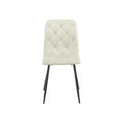 Sedia Imbottita Beige con Cuciture a Rombo  43x45x91 cm