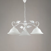 Lampadario a sospensione ferro Bianco Argento tre luci 78x h34 cm