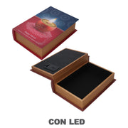 Scatola libro ecopelle con led rettangolare cm29x20h8