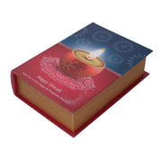 Scatola libro ecopelle con led rettangolare cm29x20h8