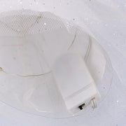 Puntale led tessuto bambolina argento cm6x14h30