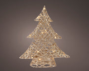 Albero di Natale a micro LED su carta stabile per interni. L 10 x P 34 x H 40 cm
