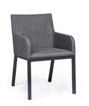 Sedia per esterno con braccioli in tessuto Antracite OWEN JX55 55x62x h82 cm