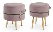 Set due pouf rosa con apertura