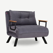Poltrona letto pieghevole Sando in tessuto grigio  60 x78xh.78 cm