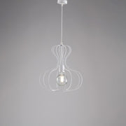 Lampadario industrial sospensione in ferro Bianco e Argento urban 35x h40 cm