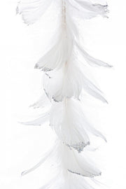 6x Ghirlanda Piume Bianco H150
