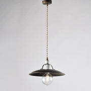 Lampadario in ferro Marrone Oro industrial Bianco una luce 30x h14 cm