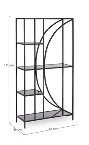 Libreria 4 piani metallo nero Korvet
