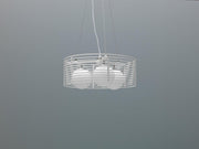 Lampada a sospensione in metallo con paralume bianco D50xD500x120h cm