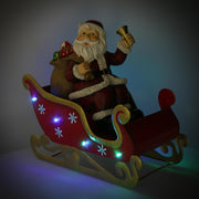 Babbo natale metallo slitta rosso cm32x17h29