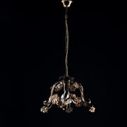 Lampadario  rosoni a sospensione in ferro Marrone Oro una luce 47x h31 cm