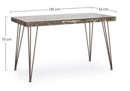 Scrivania cemento e metallo Atlantide cm 130 x 65