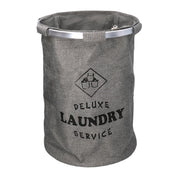 Cestone tessuto sacco grigio tondo pieghevole cm ø40h55