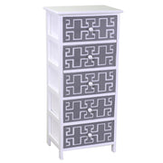 Mobile cassettiera bianco grigio 5 cassetti 40x29x90h cm