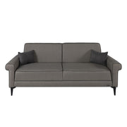 Divano letto Silvera 3 posti tessuto spigato grigio marrone EFFEZ