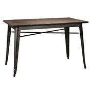 Tavolo industrial in ferro Bristol con top in legno cm160x80xh76
