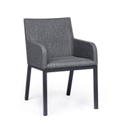 Sedia per esterno con braccioli in tessuto Antracite OWEN JX55 55x62x h82 cm