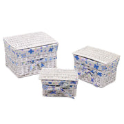 Scatola vimini spaccato sam 1-3 bianco rettangolare cm45x35h30