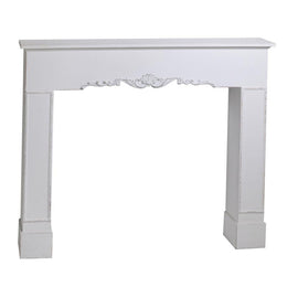 Camino legno bianco cm 114x20h84/102