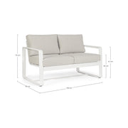 Divano per esterno due posti Bianco MERRIGAN 134x78x h84 cm