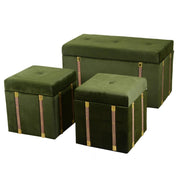 Baule velluto 1-2 verde cm80x40h44