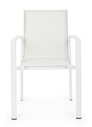 Sedia in alluminio con braccioli Konnor bianco