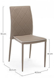 Sedia moderna tortora in similpelle