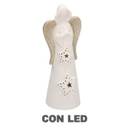 Angelo ceramica bianco oro con led ø10,5h27,5