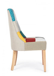 2x Sedia in legno imbottito stile fusion