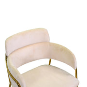 Poltrona design  velluto e metallo oro rotterdam crema
