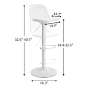 Sgabello regolabile completamente bianco 36x40x85 cm