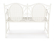 Panca pieghevole due posti in acciaio Bianca EMILY 115x60x h92 cm