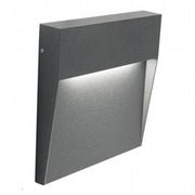 Applique quadrata in alluminio pressofuso con diffusore satinato - 6W, 711 lumen, luce calda grafite