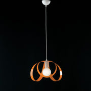 Lampadario cucina sospensione in ferro Bianco Arancio una luce 32x h24 cm